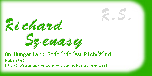 richard szenasy business card